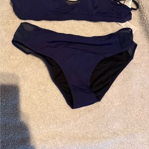 Women’s GoGetter Blue bikini top and bottom (period swimwear)